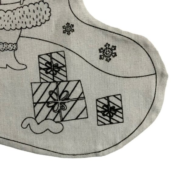 Christmas Stocking Color Your Own Canvas Fabric Stocking With Markers 15 inches - Picture 8 of 11